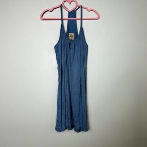 Chaser NWT Glitter Lounge Keyhole Hi-Loe Racerback Cami Dress Blue Size Medium